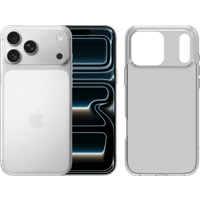 Apple iPhone 17 Pro Max 256GB Zilver + BlueBuilt Protective Back Cover Transparant