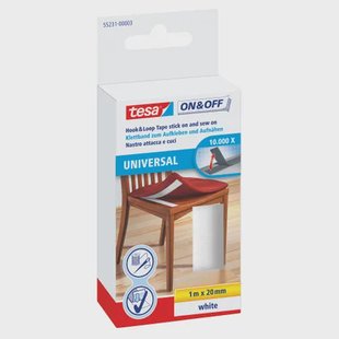 Tesa Klittenband On & Off - Wit - 1m X 20mm