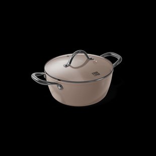 Taupe of Mind Kookpan met deksel 24 cm