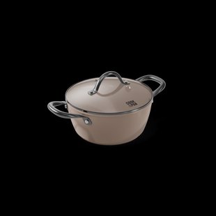 Taupe of Mind Kookpan met deksel 20 cm