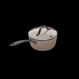 Taupe of Mind Steelpan met glazen deksel 18 cm