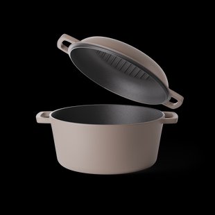 Taupe of Mind 2 in 1 Gietijzeren Braadpan