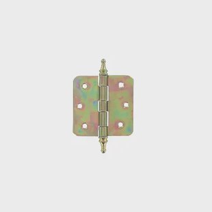 Vynex Vaasknopscharnier - Geel Verzinkt Staal - 75x75 Mm - Met Afgeronde Hoeken - 3 Stuks