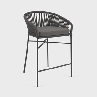 Kave Home Barkruk 'Yanet' kleur Zwart (zithoogte 65cm)