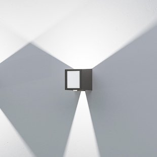 Una LED 9W Buiten Wandlamp Black LOOM DESIGN - Modern - Metaal - Hoekig