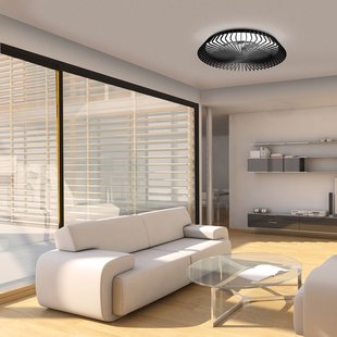 Smart LED plafondventilator Himalaya zwart, stil - Mantra Mantra Iluminación - Woonkamer - Modern - Metaal