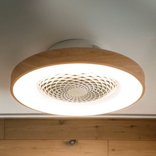 Smart LED plafondventilator Tibet, houtkleur, stil Mantra Iluminación - Woonkamer - Modern - Metaal