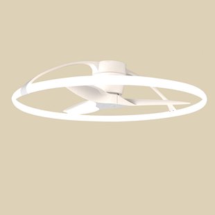 Smart LED plafondventilator Nepal, wit, DC, stil Mantra Iluminación - Woonkamer - Modern - Metaal - Ring