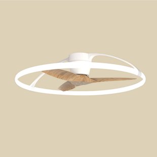 Smart LED plafondventilator Nepal, wit/beuken, DC Mantra Iluminación - Woonkamer - Modern - Metaal - Ring