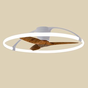 Smart LED plafondventilator Nepal, zilver/notenhout Mantra Iluminación - Woonkamer - Modern - Metaal - Ring