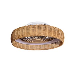 LED plafondventilator Kilimanjaro, CCT, rotan Mantra Iluminación - Woonkamer - Hout