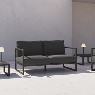 Kave Home 2-zits Tuinbank 'Comova' 150cm, kleur Donkergrijs