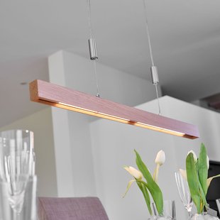 LED hanglamp Nora, eikenhout, dimbaar, lengte 78 cm Quitani - Woonkamer - Modern - 1 lamp