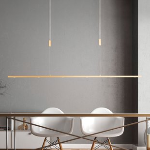 LED hanglamp Tolu, lengte 139 cm, messing Quitani - Woonkamer - Modern - Metaal - 1 lamp