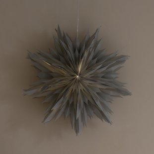 Oslo papieren ster, grijs, Ø 60 cm, papier Watt & Veke - Woonkamer - Designer - Papier / Karton - Bloem