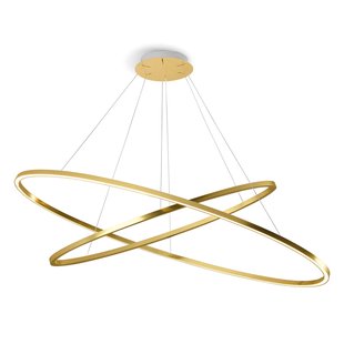 Ellisse Double hanglamp 2.700 K goud gelakt Nemo Lighting - Woonkamer - Modern - Metaal - Meerdere lampen