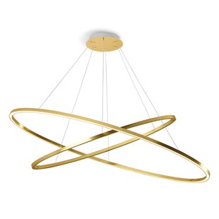 Ellisse Double hanglamp 2.700 K goud gepolijst Nemo Lighting - Woonkamer - Modern - Metaal - Meerdere lampen