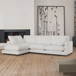 Kave Home 4-zits Loungebank 'Gala' Links, Chenille, kleur Wit