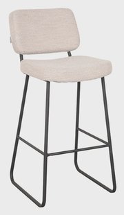 LABEL51 Barkruk 'Noah' Bouclé, Naturel (zithoogte 78cm)