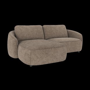Norris gestoffeerde 3-zits hoekbank bruin - links - 226 cm