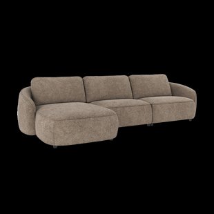 Norris gestoffeerde 4-zits hoekbank bruin - links - 319 cm