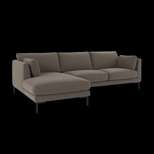 Corwin gestoffeerde hoekbank grijs - links - 270 cm