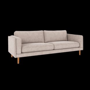 Braden gestoffeerde 3-zitsbank lichtgrijs met houten poten - 216 cm