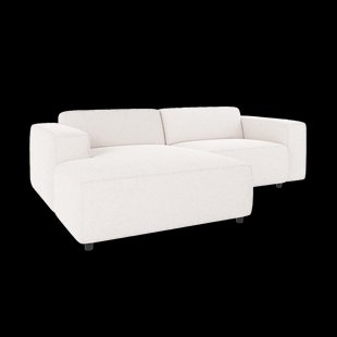 Willard gestoffeerde 3-zits hoekbank wit - links - 234 cm