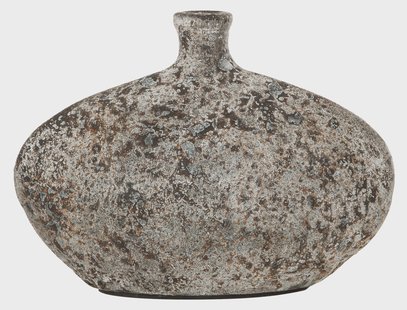 MUST Living Vaas 'Nava' Terracotta, 21cm, kleur Grijs