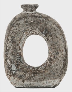 MUST Living Vaas 'Salda' Terracotta, 31cm, kleur Grijs