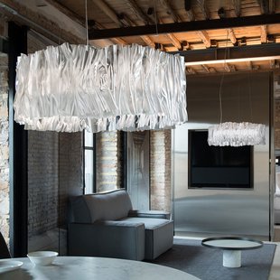 Accordéon LED hanglamp, wit, 3.000 K Slamp - Woonkamer - Designer - Kunststof