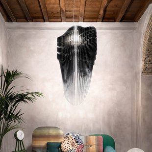 Avia Pendant S Black Slamp - Woonkamer - Designer - Kunststof - 1 lamp