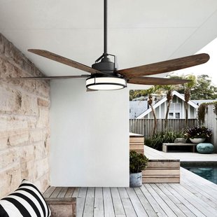 Louisville plafondventilator met verlichting, brons, stil Beacon Lighting - Woonkamer - Hout