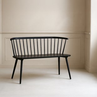 Yuri houten eetkamerbank zwart - 112 cm