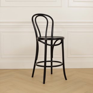 Vienna Thonet No. 18 houten barkruk black stained - 65 cm