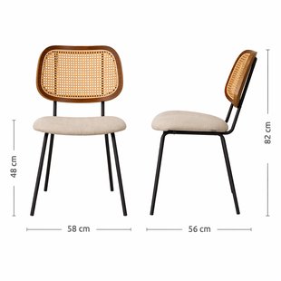 Jolie rotan eetkamerstoel beige