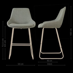 Nino-Isa barkruk saliegroen - beige onderstel - 65 cm