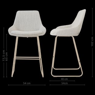 Nino-Isa barkruk beige gemêleerd - beige onderstel - 65 cm