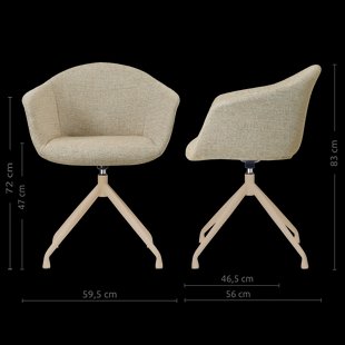 Nola-Otis draaibare eetkamerstoel taupe melange - beige onderstel
