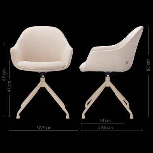Nola-Mae draaibare eetkamerstoel beige - beige onderstel