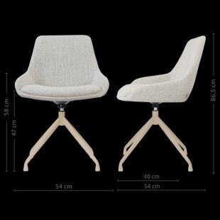Nola-Isa draaibare eetkamerstoel beige gemêleerd - beige onderstel