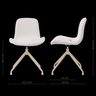 Nola-Fé draaibare eetkamerstoel bouclé beige - beige onderstel