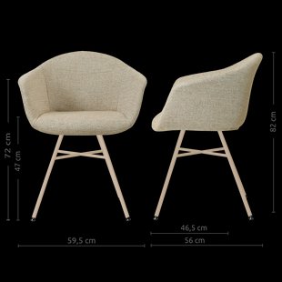 Noa-Otis eetkamerstoel taupe melange - beige onderstel