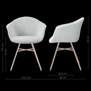 Noa-Otis eetkamerstoel grijs melange - beige onderstel