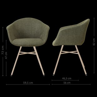 Noa-Otis eetkamerstoel forestgroen - beige onderstel