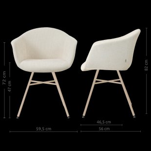 Noa-Otis eetkamerstoel cottonbeige - beige onderstel