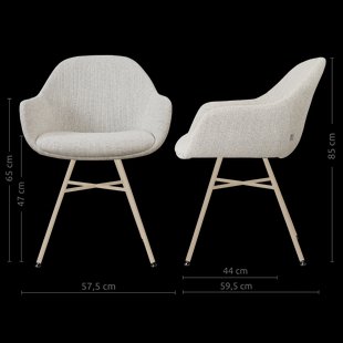 Noa-Mae eetkamerstoel beige gemêleerd - beige onderstel