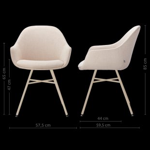 Noa-Mae eetkamerstoel beige - beige onderstel