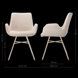 Noa-Eef eetkamerstoel beige - beige onderstel