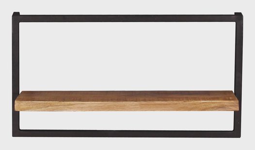 Artistiq Wandrek 'Tava' Mangohout en metaal, 35 x 65cm